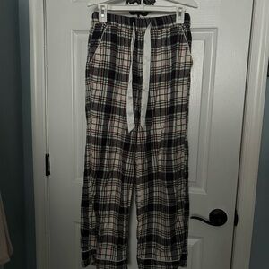 navy plaid sleep pants
